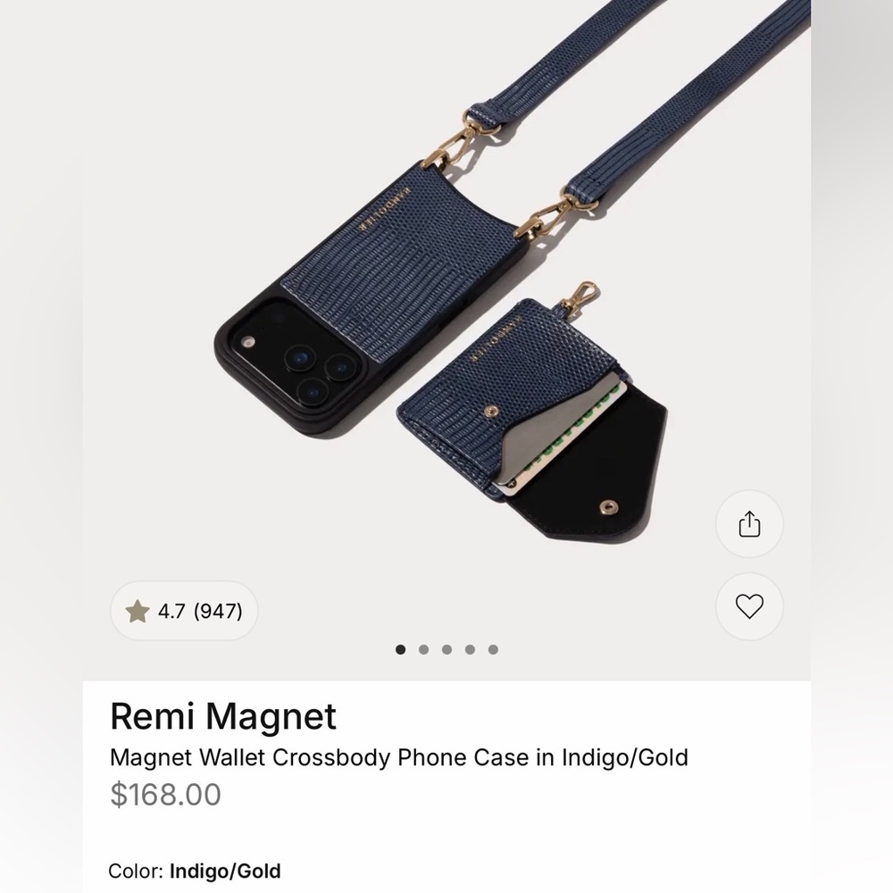 Indigo and Gold Crossbody Phone Case iPhone 17 Pro